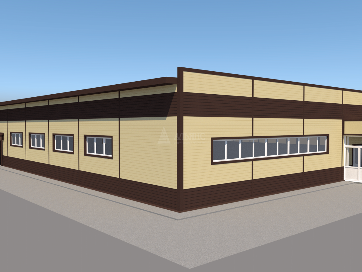 3D визуализация Магазин из сэндвич-панелей - фото 13