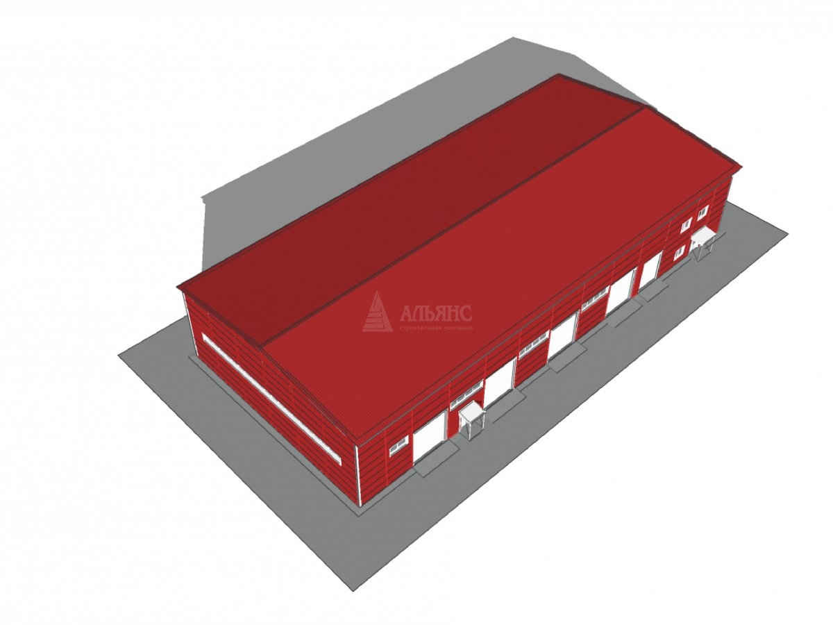 3D визуализация Производственное здание из сэндвич-панелей - фото 10
