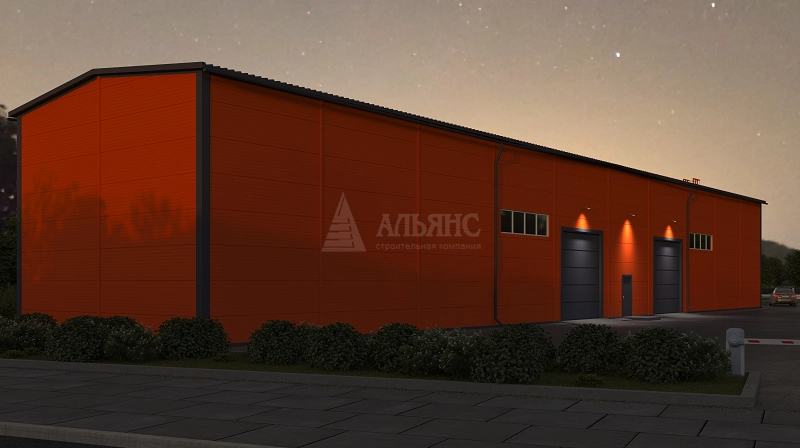3D визуализация Здание склада из сэндвич панелей - фото 5
