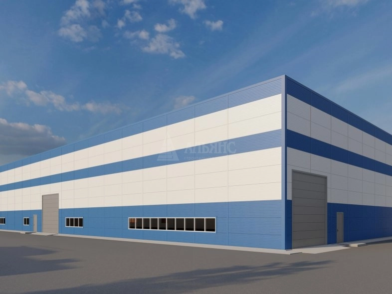 3D визуализация Производственный цех из сэндвич панелей - фото 1